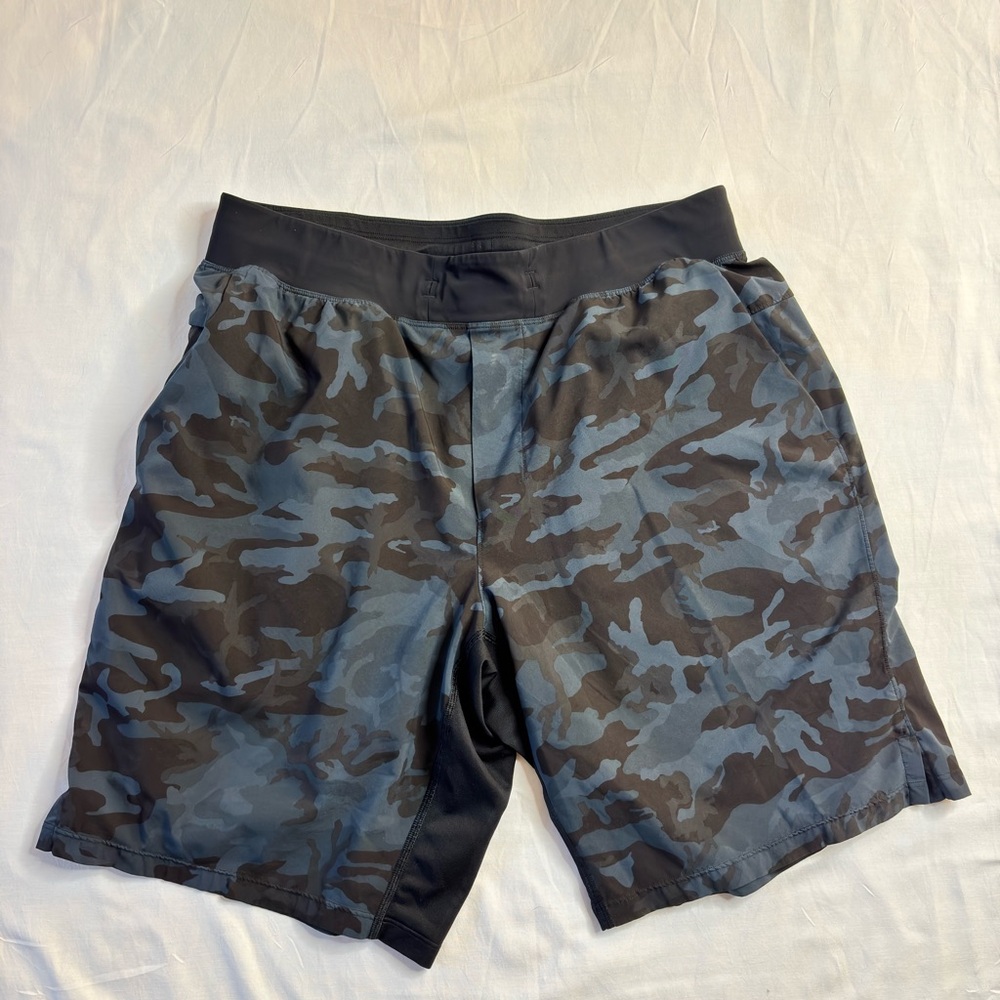 lululemon athletica Camo Athletic Shorts - Black and Blue